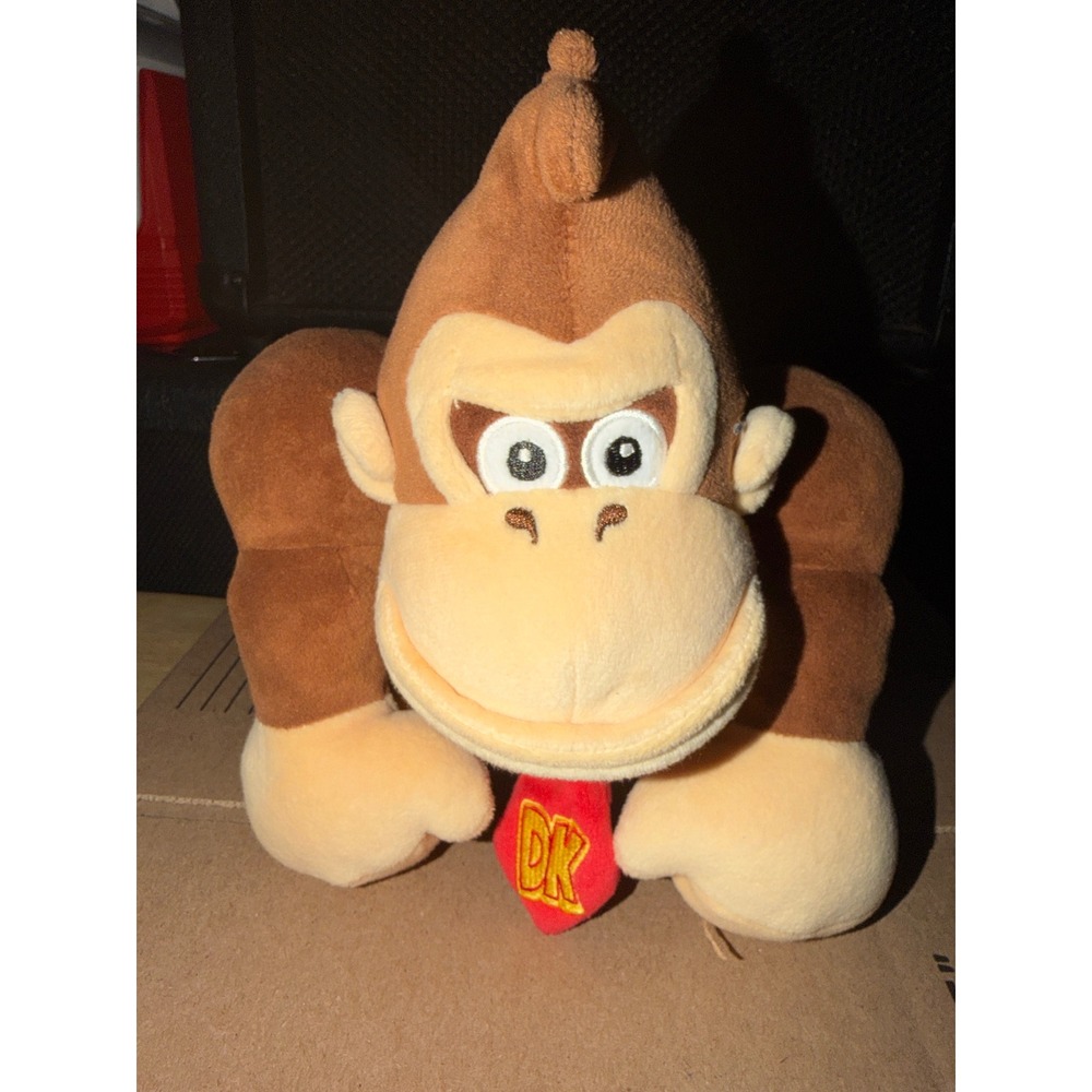 Nintendo Super Mario Donkey Kong Plush Stuffed Animal Toy Brown Red Tie 2017